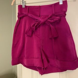 Express satin shorts with tie waist